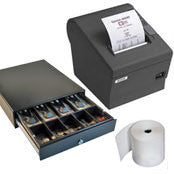 Epson TM-T82 Serial or Parallel & USB + Nexa CB-900 Cash Drawer + Nexa 80mm Thermal Rolls, Box 24