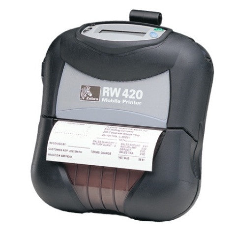 Zebra Mobile RW420 4INCH 8MB USB BELT CLIP BT Label Printer